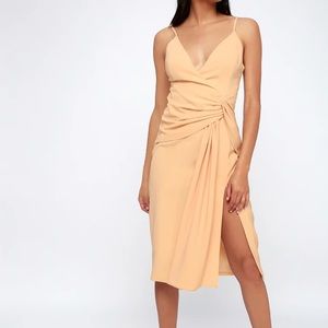 C/MEO Collective Blush Tie-Front Midi Dress